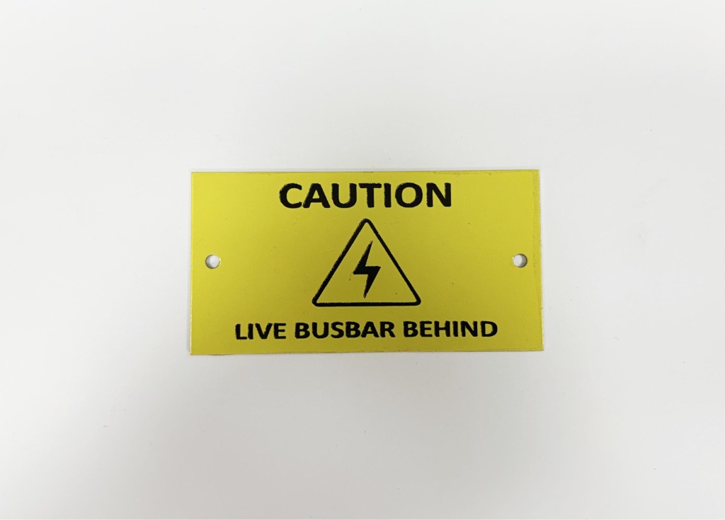 Caution Live Busbar Behind Nameplate