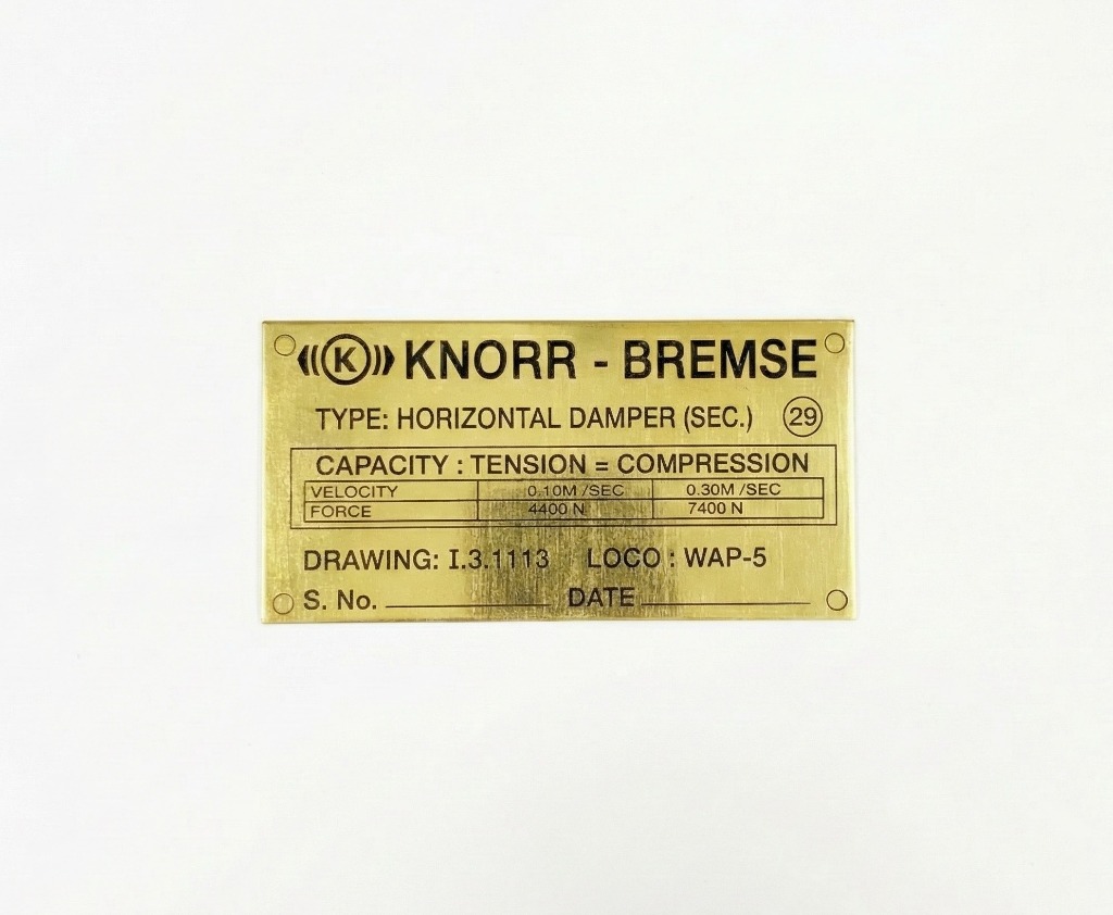 Knorr-Bremse Specification Nameplate