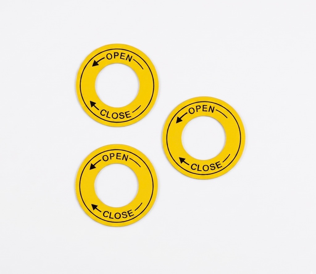 Open Close Valve Direction Labels